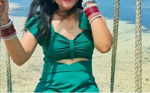 Elegant Green Crop Top &amp; Palazzo Set