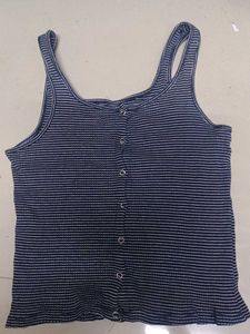 Striped Button-Up Tank Top