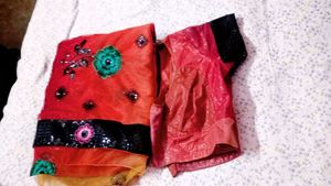 Vibrant Ombre Floral Print Saree