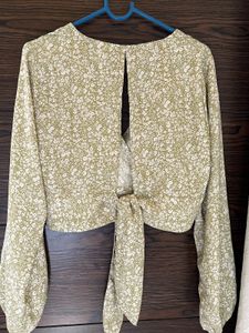 Chic Floral Print backless top