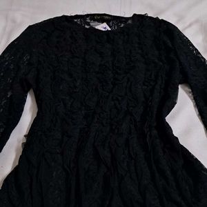 Y2k Vintage Gothic Grungy Black Lace Top