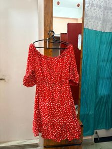 Red Off-Shoulder Mini Dress