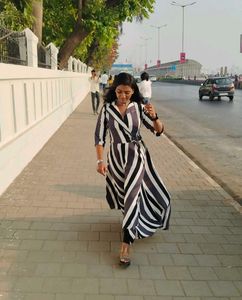 Stylish Striped Wrap Dress