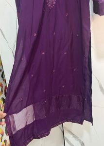 Libas Elegant Purple Embroidered Kurta