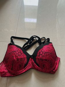 Clovia Pink Lace Bra - 36B