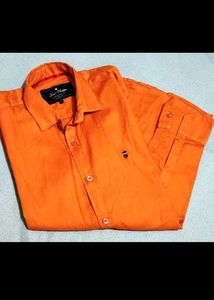 Vibrant Orange Button-Up Shirt
