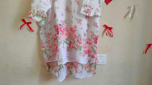 Floral Print Oversized Boxy Tunic