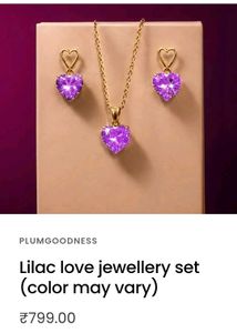 Heart Pendant Necklace &amp; Earrings Set