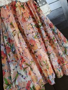 Embroidered Chiffon Net Floral Printed Gown Dress
