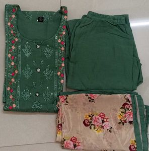 Embroidered Kurta Set with Dupatta