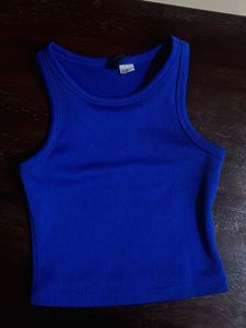 Vibrant Blue Ribbed Tank Top