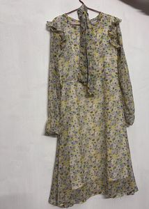SEREIN Floral Knee Length Dress | Size XS