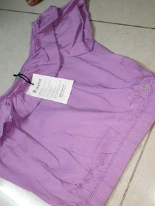 Cute Lavender Off-Shoulder Crop Top no 130