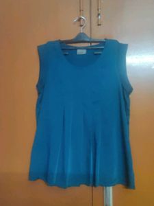 Vero Moda Teal Pleated Top in Size L
