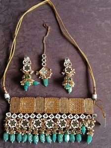 Kundan moti meenakari Necklace Set