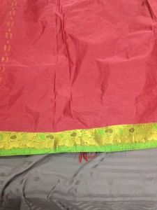 pattu saree vibrant red with gold border