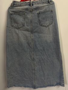 Light Wash Denim Maxi Skirt
