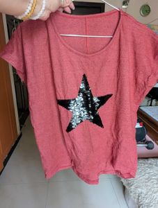 Red Top with sequence pattern
