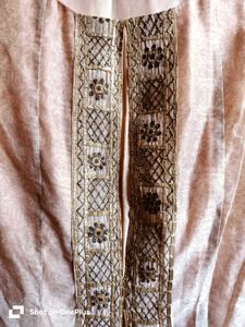 Elegant Peach Embroidered maxi dress/Kurta