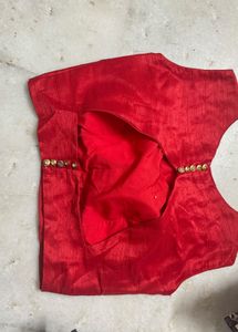 Red Embellished Padded Blouse
