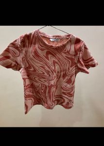 SALE 2 Trendy Tops - Teal Polo &amp; Swirl Print Tee