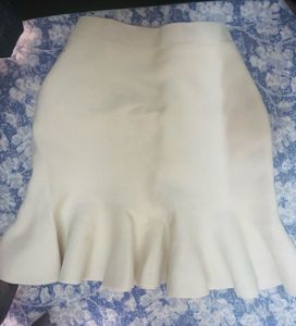 Cream Flared Skirt