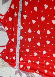 Red Heart Print Sundress