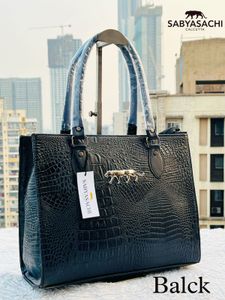 Sabyasachi Calcutta Black Croc Tote Bag