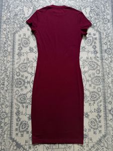 Maroon Bodycon Midi Dress