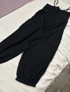 Black Smocked Jumpsuit