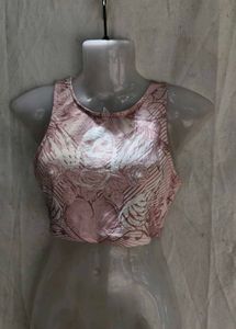 24286. Cute Pink Skull Graphic Crop Top