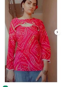 Stylish Red Printed Kurta