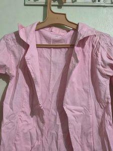 Chic Pink Linen Blend jacket