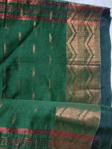 Green Saree with Gold Motifs