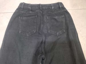 Women Trendy Ripped Black Denim Jeans