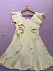 Yellow Ruffled Mini Dress