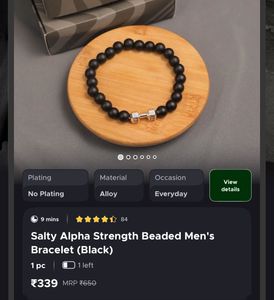 Salty Alpha Black Beaded Bracelet