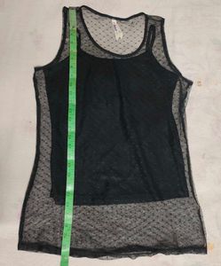 Sheer Black Polka Dot Tunic Top