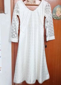 Ethnic Chikankari embroidery silk anarkali kurta