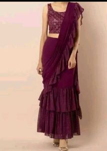 Ready to wear ruffle saree