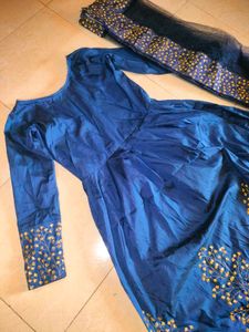 Blue Embroidered Anarkali🧙💎🧋🥤