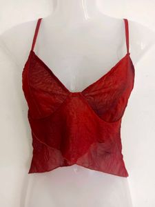 Chic Red mesh Cami Top