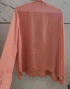 Atmosphere Peach nude ruffle shirt