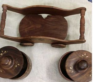 Wooden Crafted Serving Set