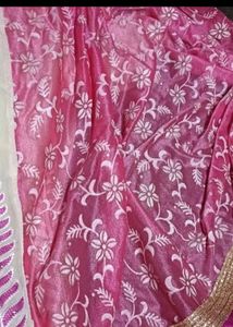 Pink &amp; Gold Embroidered Fabric