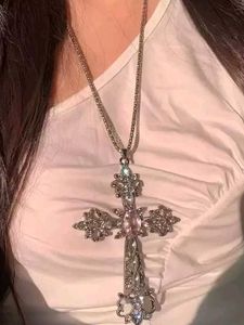 Gothic big Cross Pendant Necklace