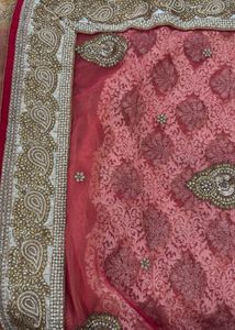 Embroidered Pink Saree