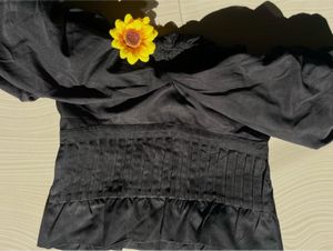 Black Off-Shoulder Puff Sleeve Top