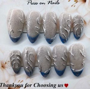 Stunning Glitter Ombre Press-On Nails