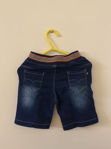 Red &amp; Blue Striped Polo Tshirt &amp; Denim Shot Combo